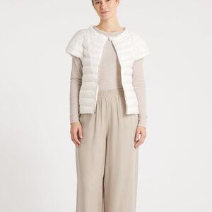 COTES OF LONDON size M The St Ives Down Puffer Vest Ivory Cap Slv Zip Front